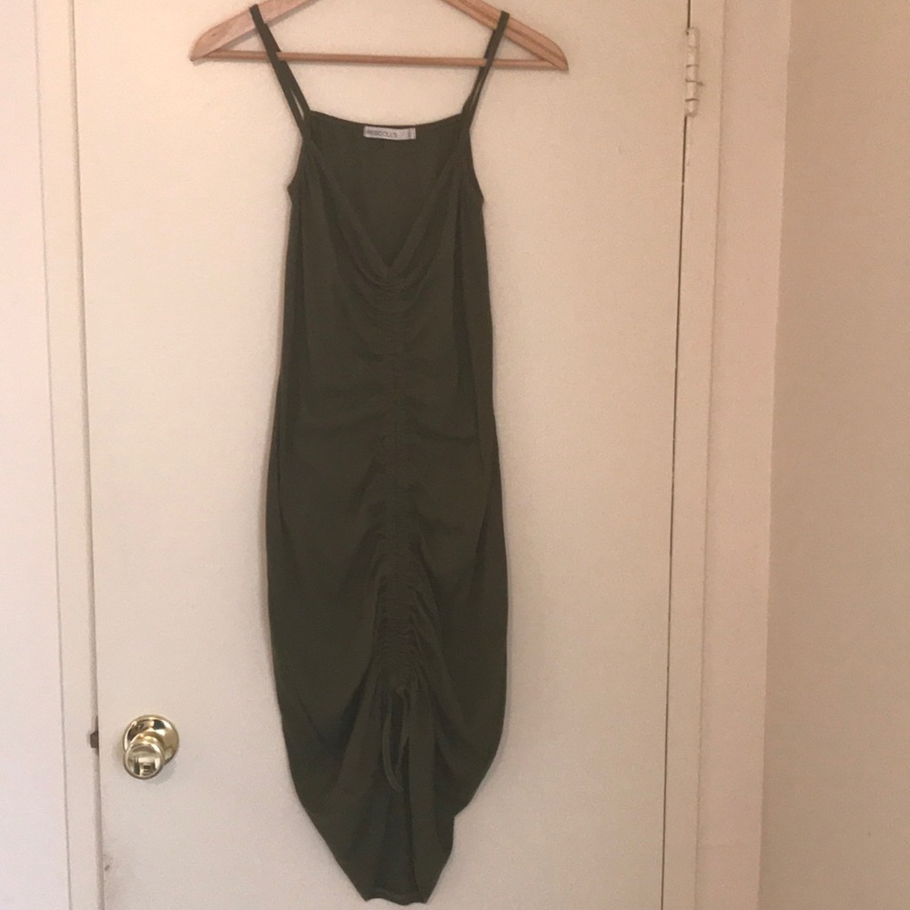 Olive green rubbed dress